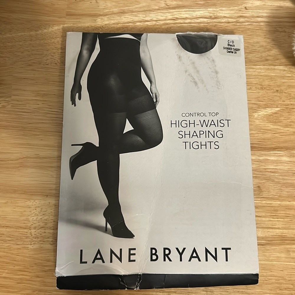 Lane Bryant high waist shaping black sheer tights size 18-22
